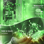 kolpop 30 Pack LED Fairy Lights Battery Operated, 7FT 20 LED Mini Twinkle String Lights Battery Powered Waterproof for Christmas Halloween Mason Jars Party (Green)