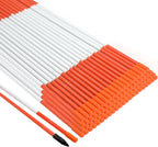 Growsun Driveway Marker 48 inch Orange Fiberglass 5/16 inch Dia Snow Fence Reflective Plow Stakes for Yard Walkways Parking Lots Safety Rods Edge, 25 Pack