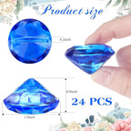 Boao 24 Pack Diamond Place Card Holders Acrylic Table Number Holder Card Stands Crystal Diamond Party Decorations Favor for Weddings Home Table(Dark Blue)
