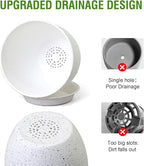 Large Flower Pots 12/10/9 inch, Set of 3 Modern Decorative Plastic Planters with Drainage Holes and Saucers for Garden House Plants, Plant Pots for Indoor Outdoor Plants, Speckled White