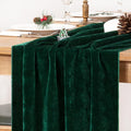 MLMC Emerald Green Velvet Table Runner 10ft Luxury Dark Green Velvet Fall Table Runner 20x120 Inches Glossy Wedding Table Runner for Bridal Shower Birthday Party Gathering Thanksgiving Christmas Decor
