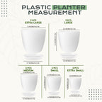 Plant Pots Indoor with Drainage, 10 Pack Multi-Size Planters Set, White