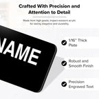 Magnetic Name Tag by My Sign Center - Black and White, Personalized, 1.5x3 Inches, Durable Engravable Impact Material, Made in The USA