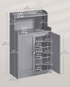VASAGLE Bathroom Storage Cabinet, Bathroom Floor Cabinet with 2 Doors, 2 Adjustable Shelves, 11.8 x 23.6 x 39.4 Inches, Freestanding, for Dining Room, Kitchen, Living Room, Dove Gray UBBC770G02