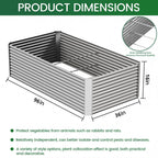 FRIZIONE 2pcs Tall 8ft Galvanized Raised Garden Bed Outdoor,Above Ground Garden Bed for Vegetable,Metal Raised Beds for Flower,Steel Raised Beds for Gardening - 8x3ft