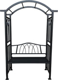 Black Aluminum Garden Arbor Arch with 2-Seater Bench