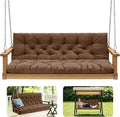 Porch Swing Cushions,Outdoor Cushions 3 Seater Replacement with Backrest, Waterproof Thickened Bench Cushion with Ties for Porch, Patio,Outdoor, Backyard and Garden (Coffee 40 * 40 in)