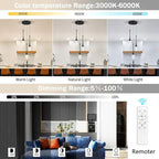 cenzoz 3-Lights Modern Pendant Lights for Kitchen Island LED Dimmable Crystal Glam Ceiling Pendant Lighting Chandelier for Dining Room Hallway Bedroom Corner Lamp Black