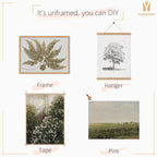 Vintage Farmhouse Wall Decor - Nature Plant Neutral Wall Art for Boho French Country Kitchen Bathroom Bedroom Picture Poster Print, Sage Green Room Decor Aesthetic Botanical Cottagecore 5 Set Unframed