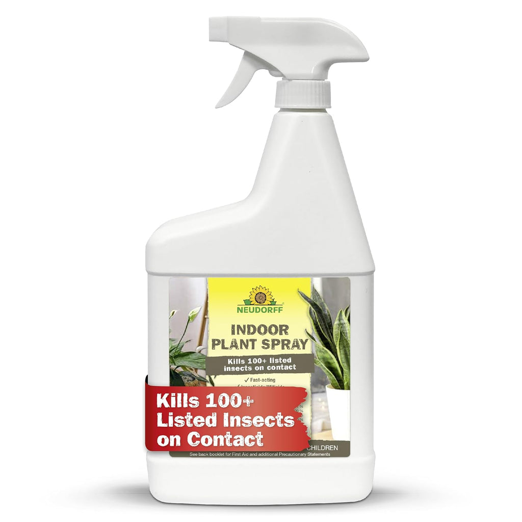 Neudorff Indoor Plant Spray for House Plants & Greenhouse, Kills Spider Mites, and Scale and 100+ Listed Insects on Contact for Organic Gardening, Contact Insecticide, Ovicide (32 oz)
