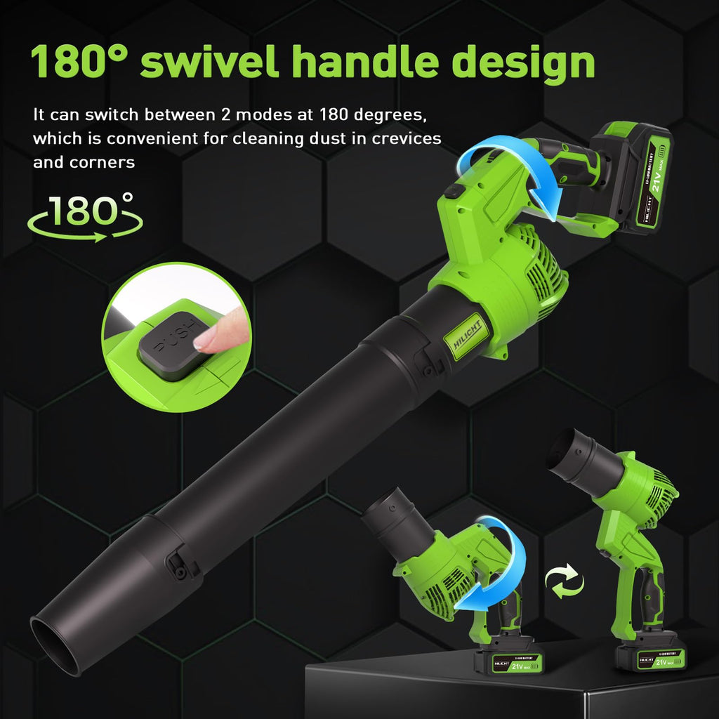 Cordless Leaf Blower with 2×21V 4.0Ah Batteries & Fast Charger, Lightweight Electric Leaf Blower, 5-Speed Adjustable Airflow for Patio, Lawn, Garage, Driveway & Yard Cleaning