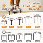 5 Pack Metal Plant Stand, Anti-Rust Iron Plant Stands for Indoor and Outdoor, Heavy Duty Flower Pot Stands for Multiple Plant, Black Potted Plant Holder for Garden Home (5 Pack Brown)