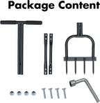 Gardzen Spike Aeration, Heavy Duty Aerator for Compacted Soils and Lawns, 35" x 11", Black