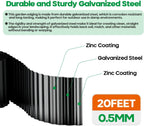 Corrugated Metal Garden Edging, Sturdy Tall Landscape Edging Borders, Perfect DIY for Flower Beds, Lawn and Pathway, Tree Surrounds, Paver Edges (Black, 6"×20FT)