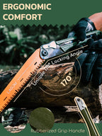 LAGOM Folding Camp Saw for Cutting Branches, 11.4" Straight Blade | SK5 Steel, Ergonomic Handle, One-Hand Use, Secure Lock | Foldable Pruning Tool for Camping, Gardening, Survival, Kayaking, Outdoors