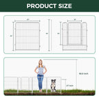 FXW Garden Fence Outdoor for The Yard – 32in(H) x 18.2ft(L) Heavy Duty Metal Animal Barrier for Dog and Rabbit, Decorative Dog Fence, 8 Panels, White