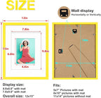 KINLINK 11x14 Picture Frame Yellow, Solid Wood Frames with Acrylic Plexiglass for Pictures 5x7/8x10 with Mat or 11x14 without Mat, Tabletop and Wall Display Photo Frame, Set of 4