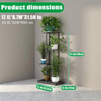 LINZINAR 4 Tier Plant Stand Indoor Outdoor Metal Flower Pot Display Shelf