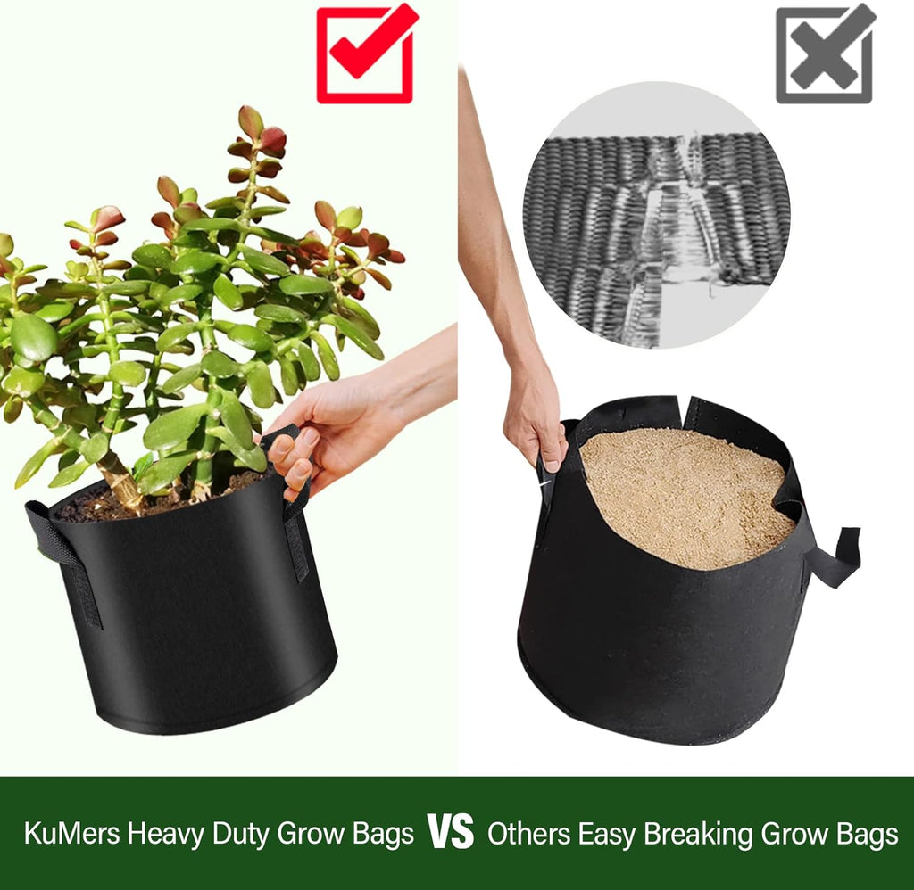 12 Pack Grow Bags 7 Gallon, 300G Heavy Duty Thickened Non-Woven Plant Bag Plant Fabric Pots with Handles Planting Bags, Pot for Plants