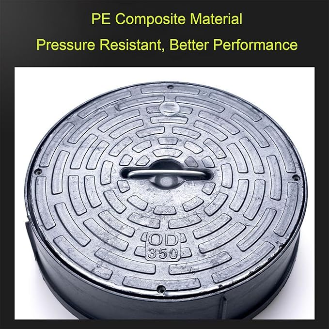 Septic Tank Lids, Manhole Cover with Handle, Sturdy and Pressure-Resistant, Suitable for Green Belts, Residential Areas and Construction Sites(35 cm/14 in)