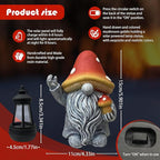 Mushroom Gnome Garden Decor Outdoor Statues, Cute Solar Lights Lawn, Balcony, Yard Decorations, Outdoor Garden Decorations for Patio Mom Gift