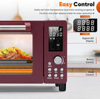 Nuwave Bravo Pro Smart Air Fryer Toaster Oven Combo, 12-in-1 Functions with Quicker & Even Crisp Technology, 1800W, 50-450°F, PFAS-Free, 21QT, Cinnamon