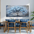 Canvas Wall Art for Living Room Large Wall Decor for Office Bedroom Decorations Blue Tree Landscape Pictures Abstract Paintings Artwork Room Wall Mural Aesthetic Home Decor 30x60 in