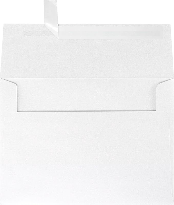 LUXPaper A7 Invitation Envelopes | Peel & Press | 5 1/4" x 7 1/4" | Crystal Metallic | 80lb. Text | 50 Qty