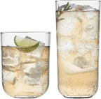 Libbey Polaris Tumbler and Rocks Glass Set, Elegant Drinkware Glasses Set, Lead-Free Tall Drinking Glasses with Modern Clean Lines, Dishwasher Safe Drinking Glasses Set of 16, Axis