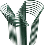 HiGift 16 Pack Plant Support Stakes, Half Round Metal Garden Plant Stake Indoor Peony Cages and Supports, Green Plant Support Ring Border for Tomato,Hydrangea,Flower Outdoor (10" Wide x 15.8" High)