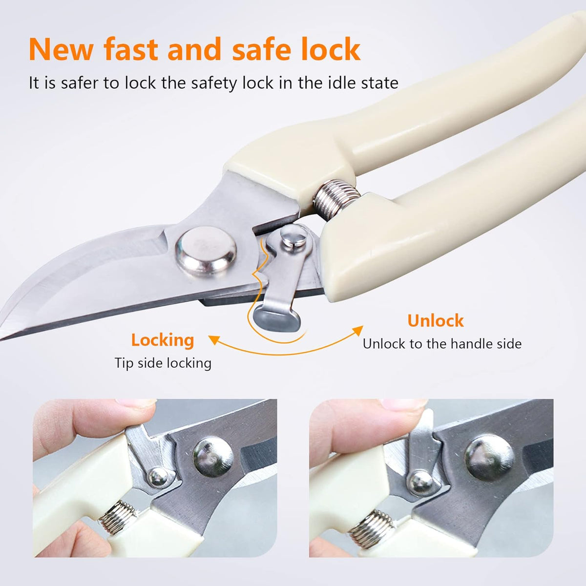 Garden Scissors for Plant, Tip Pruning Shears for Cutting Flowers, Trimming Plants, Bonsai and Fruits Picking (2 PC Bypass Blade Pruner)