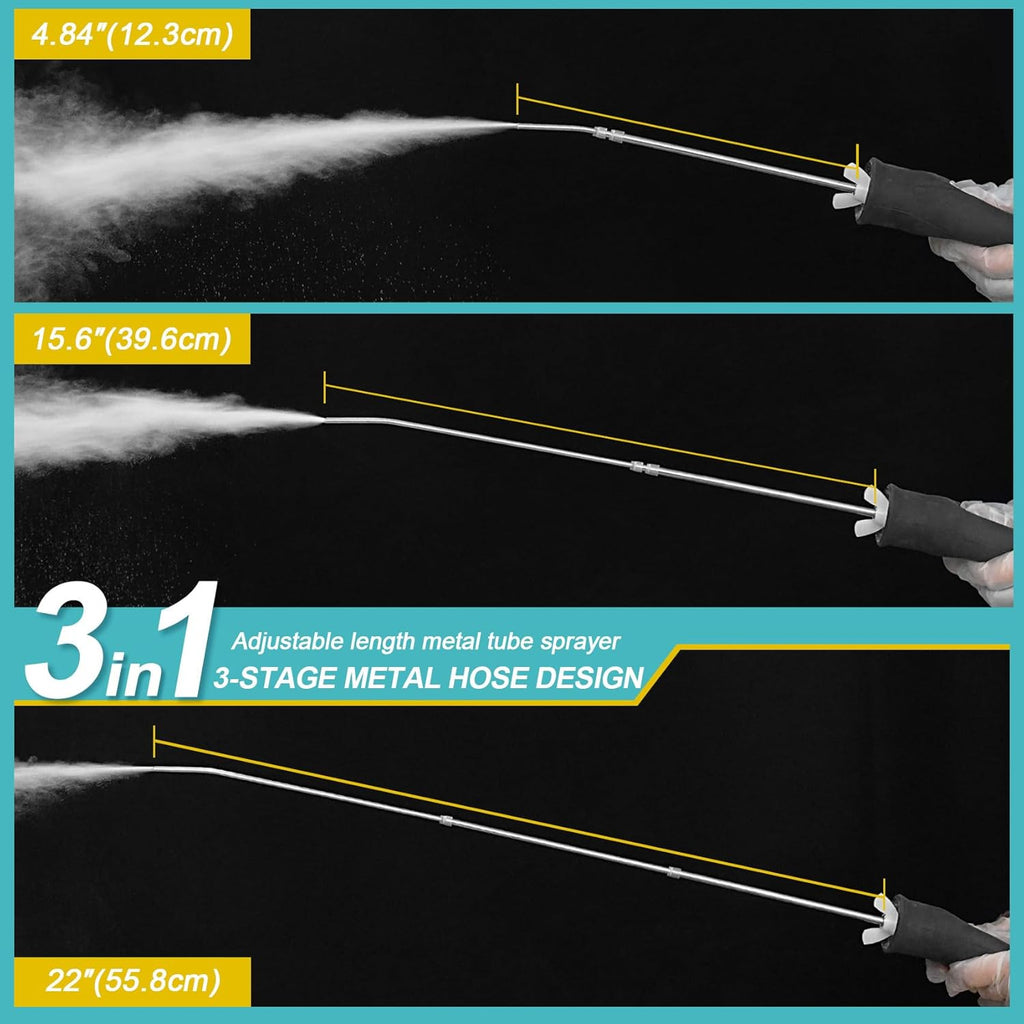 Diatomaceous Earth Powder Duster, Extendable Long Tubes from 5'' to 22'', Garden and Indoor, Large Bulb Handheld Insect Treatment Spreader Applicator, Puffer, Spray Bottle