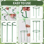 Moiggonoy 12 Pack Plant Support Stakes Sets - Versatile Plant Cages, Stackable Garden Flower Support， Small Plant Stakes for Indoor Plants,Tomato,Monstera, Peony, Hydrangea, Climbing Plants