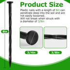 300Pcs 8-Inch Plastic Landscape Edging Spikes, Spiral Anchoring Nails for Weed Barrier, Paver Edging, Landscape Edging, Artificial Turf, Grass Pathways, and More