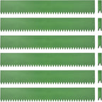 Landscape Edging Kit, Galvanized Steel Edging Landscape Lawn Edging Powder for Lawn Yard, Coated Bendable Metal Strips, No-Dig Hammer-in Edging Border w/Clips (6 INCH 6 PCS, Green)