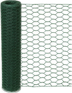 vensovo Green Chicken Wire for Crafts – 13.7"×157" PVC Coated Hexagonal Mesh Roll, cuttable and Shapeable Floral Wire Netting for Wedding Decorations, Garden Fencing