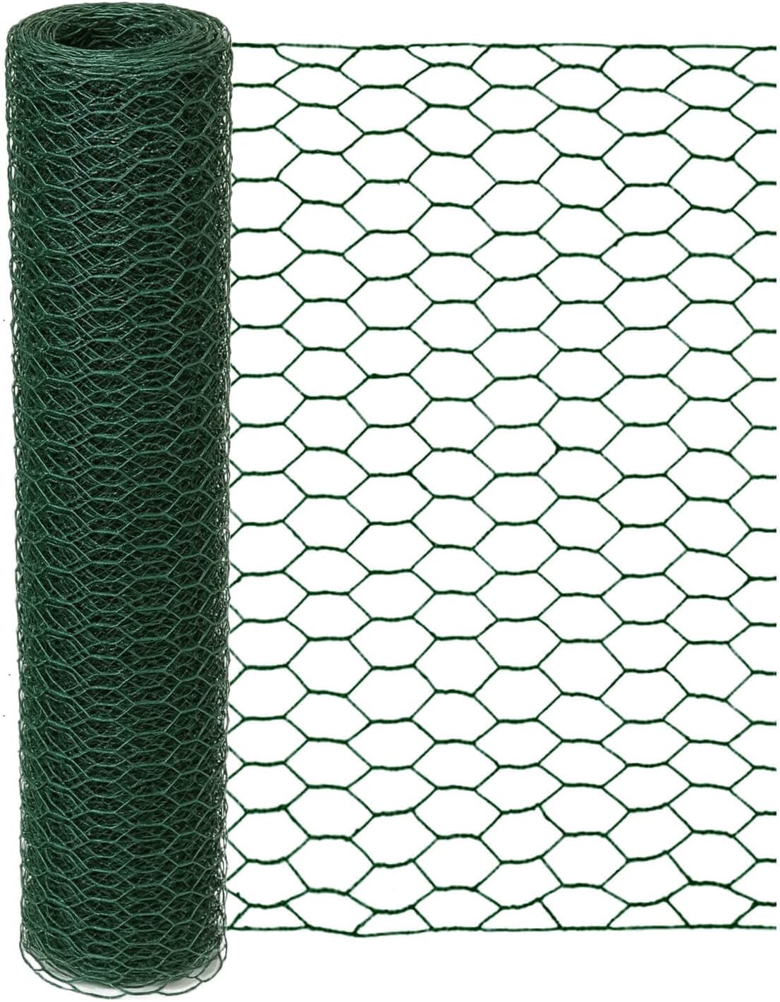 Garden Poultry Green Chicken Wire - 13.7 '' × 393 '' Chicken Wire Floral for Crafts, Garden Fence Animal Barrier, 1 inch Mesh Poultry Netting Fence, Pet/Rabbit/Chicken Wire Fencing