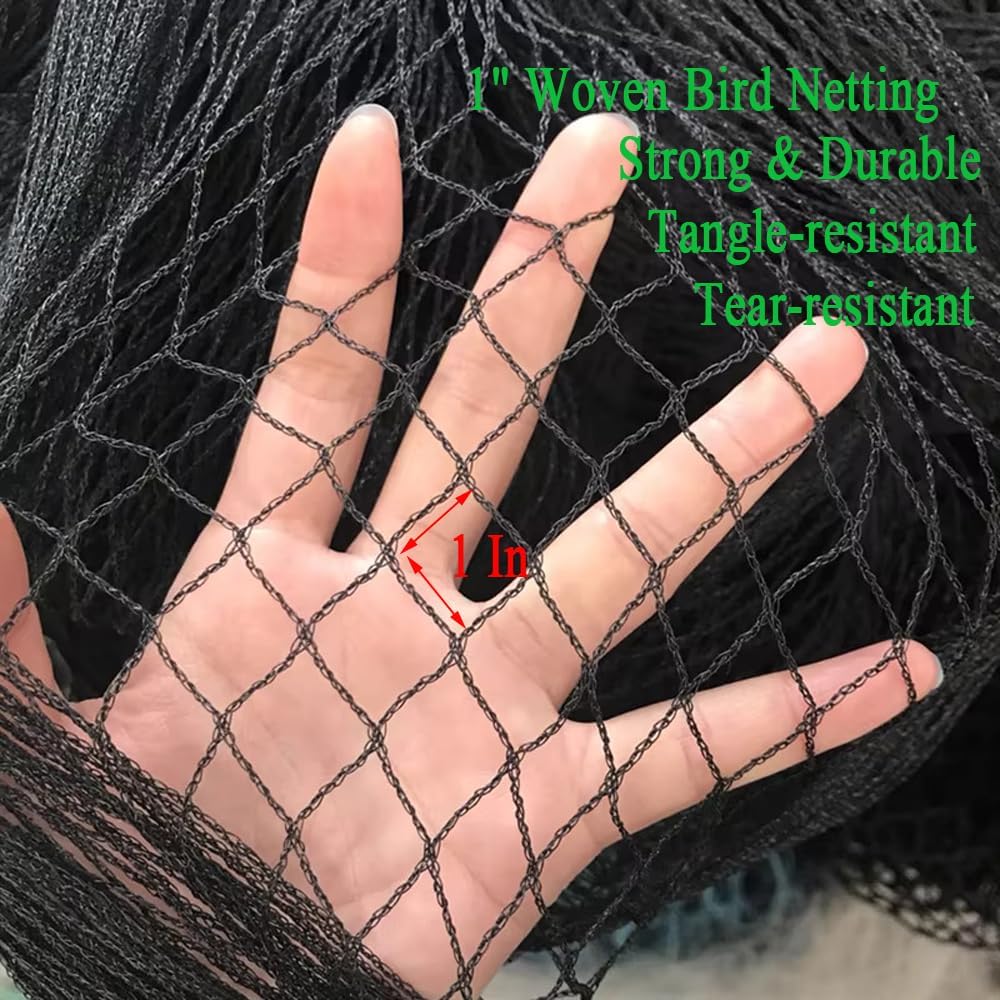 Bird Netting for Chicken Coop 25x100 Ft, 1" Mesh, Strong Woven Poultry Netting Roof Cover for Chicken Run, Heavy Duty Bird Net for Fruit Trees, Blueberry, Vegetables, Garden Protection