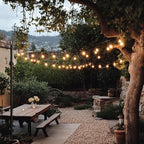 Brightech 4-Pack 10FT String Light Poles for Outdoor Use, Heavy Duty Metal Poles with Fork Base for Hanging Patio Lights, Adjustable for Garden, Backyard, Porch, or Fence Lighting Decor