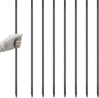 VVOKGO RebarStakes 36 Inch Ground Rebar Stakes (8 pcs), Heavy Duty Hook Ground Anchors, Steel Plant Support Garden Stake with Chisel Point end Black Plastic Spraying for Anti-Rust