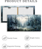 SERIMINO Large Wall Art for Living Room, Landscape Canvas Prints Paintings, Foggy Forest Pictures Wall Decor Aesthetic, Pine Trees Modern Home Decor, Bedroom Bathroom Office Artwork 30"X60"