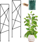 17.5 Inch Indoor Plant Trellis for Climbing Plants,Metal Trellis,Small Garden Trellis for Potted Plants,Plant Stakes for Indoor Plants Accessories Hoya,Flower,Plant Support (Star-Metal)