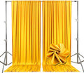 10ft x 10ft Gold Yellow Backdrop Curtains for Parties, Fabric Satin Background Curtain with Rod Pockets for Weddings, Birthday, Baby Shower, Photography, Graduation Party Backdrop Drapes, 2 Panels