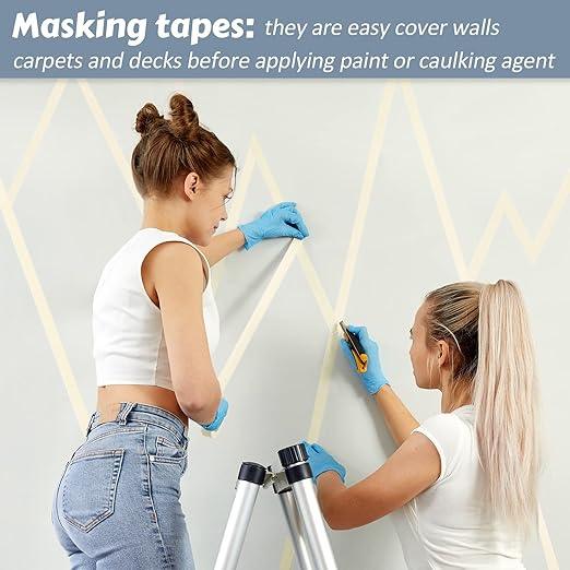 Masking Tape Bulk General Purpose Masking Painting Tape 55 Yards for Painting Home Office School Stationery Arts Crafts Basic Use, Easy Removal(45 Rolls,0.8 Inch)