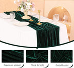 Velvet Table Runner 20 x 120 Inches 10ft Luxurious Thick Soft Velvet Christmas Thanksgiving Wedding Reception Table Runner for Party Reception Decorations(Emerald Green, 6 Pack)