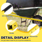 Gisafai 2 Pair Wheelbarrow Replacement Handles Kit 60 Inches Metal Wheelbarrow Handles Heavy Duty Yellow, Easy Install