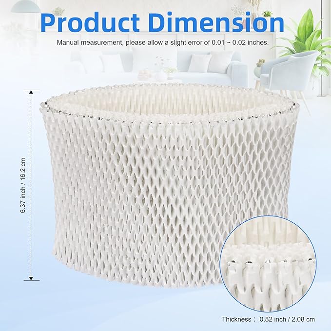 Humidifier Wick Filter PSU10E1BB, Humidifier Wicking Filter Compaitble with Pelonis Humidifier PSU10E1BB, PSU10E1WW, PSU10E2FWW and PSU10E2FBB, 2 Pcs