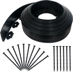 3.15" x 50' No Dig Landscape Edging, Plastic Garden Edging Borders with 45 Anchoring Spikes, Flexible Lawn Edging for Landscaping Garden Flower Beds Grass Yard Paver Pathway, Black