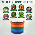 6 Pack 10 Gallon Grow Bags, Heavy Duty Thickened Colorful Nonwoven Plant Fabric Pots with Handles, Five-Color Tone Garden Plant Bags for Fruits Vegetables Flowers Herb