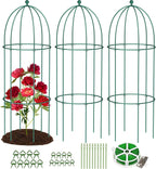 3 Pack Metal Plant Cage Support, 47" H Peony Support Tomato Cage Garden Rose Obelisk Trellis Supports Tower for Clematis Vine Jasmine Supports Outdoor Indoor